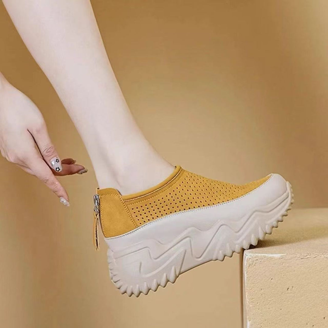 Damen Bequeme Slip-On Sneakers mit luftdurchlässigem Obermaterial und rutschfester Sohle EB