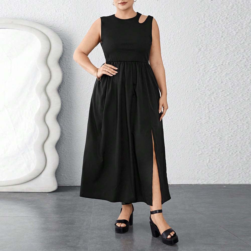 Damen Maxikleid mit seitlichem Schlitz und elegantem Design EB