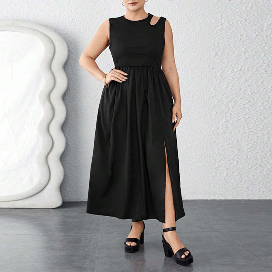 Damen Maxikleid mit seitlichem Schlitz und elegantem Design EB