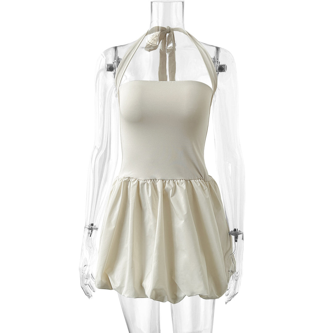 Damen Kleid mit schulterfreiem Design und lässigem Rock EB