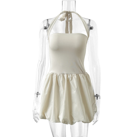 Damen Kleid mit schulterfreiem Design und lässigem Rock EB