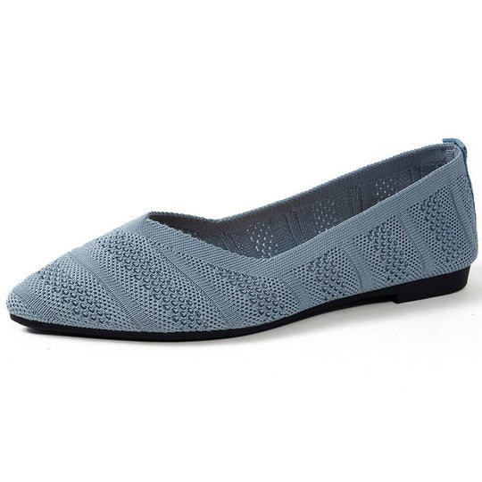 Damen Spitzer Ballerinas aus atmungsaktivem Strickmaterial mit flexibler Sohle EB