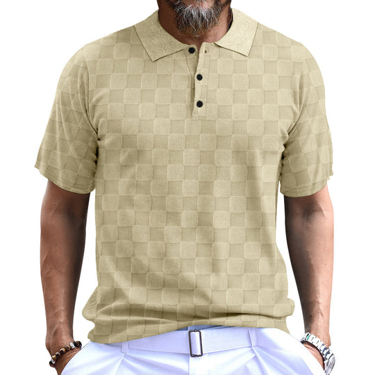 Herren Polo-Shirt mit strukturiertem Design und komfortablem Stehkragen EB