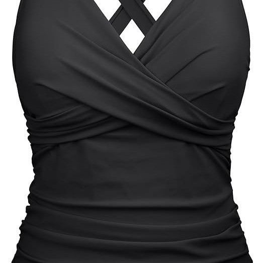 Damen Badeanzug mit Wickelschnitt und figurschmeichelndem Design EB