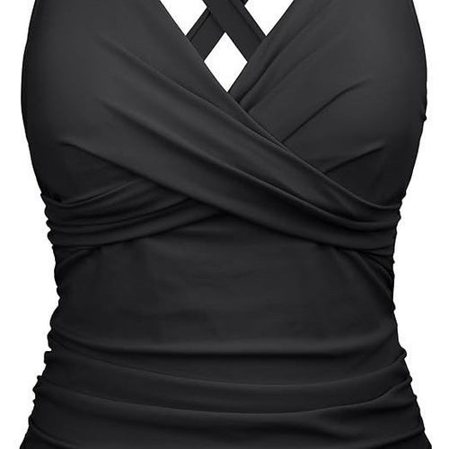 Damen Badeanzug mit Wickelschnitt und figurschmeichelndem Design EB