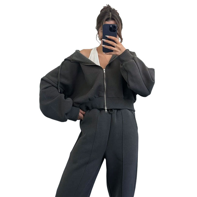Damen oversized Kapuzenjacke mit hochwertigem Reißverschluss EB