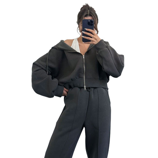 Damen oversized Kapuzenjacke mit hochwertigem Reißverschluss EB