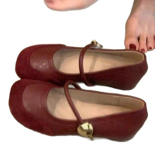 Damen elegante Ballerina-Schuhe mit dekorativer Schnalle und komfortablem Fußbett EB