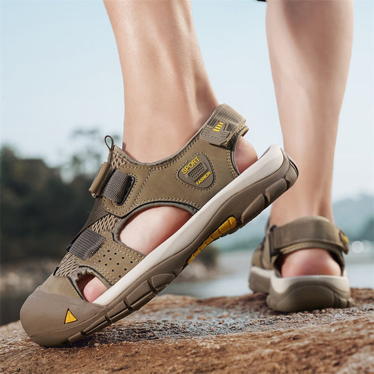 Herren Sportliche Outdoor-Sandalen mit verstellbarem Riemen und rutschfester Sohle EB