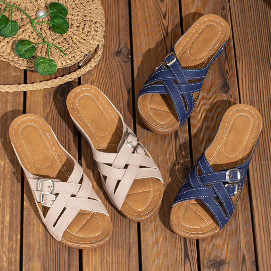 Damen Komfortable Cross-Strap Sandalen EB