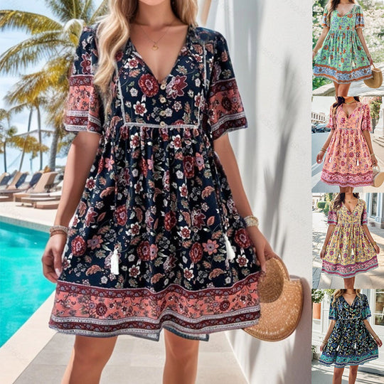 Damen Blühendes Sommerkleid mit Volant EB