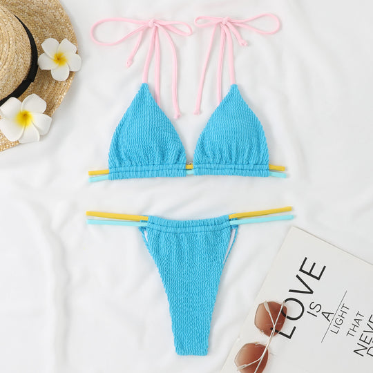 Damen Bikini-Set mit verstellbaren Trägern und kombiniertem Gummibund EB