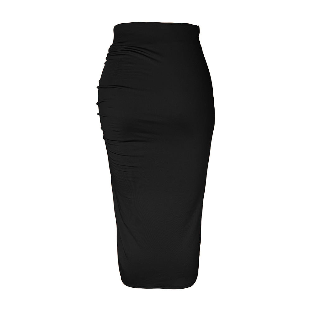 Damen Maxi-Rock mit hohem Schlitz und raffiniertem Rüschendesign EB