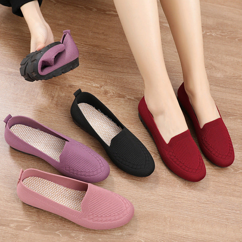 Damen Komfortable Slip-On Freizeit-Schuhe mit atmungsaktiver Struktur EB