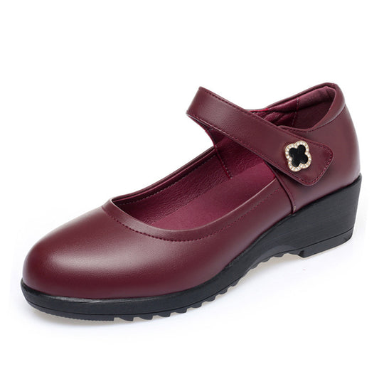 Damen Mary Jane Wedge-Schuhe mit verstellbarem Riemen und eleganter Schnalle EB