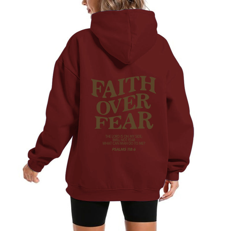 Damen Kapuzensweater mit motivierendem Schriftzug und bequemem Schnitt EB