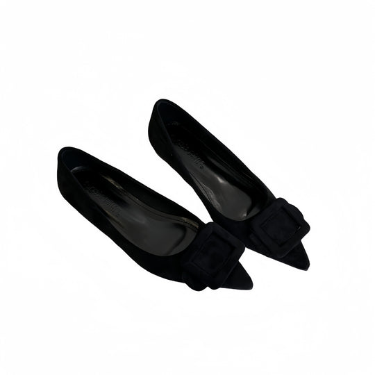 Damen elegante spitze Ballerinas mit modischem Schnallen-Detail EB