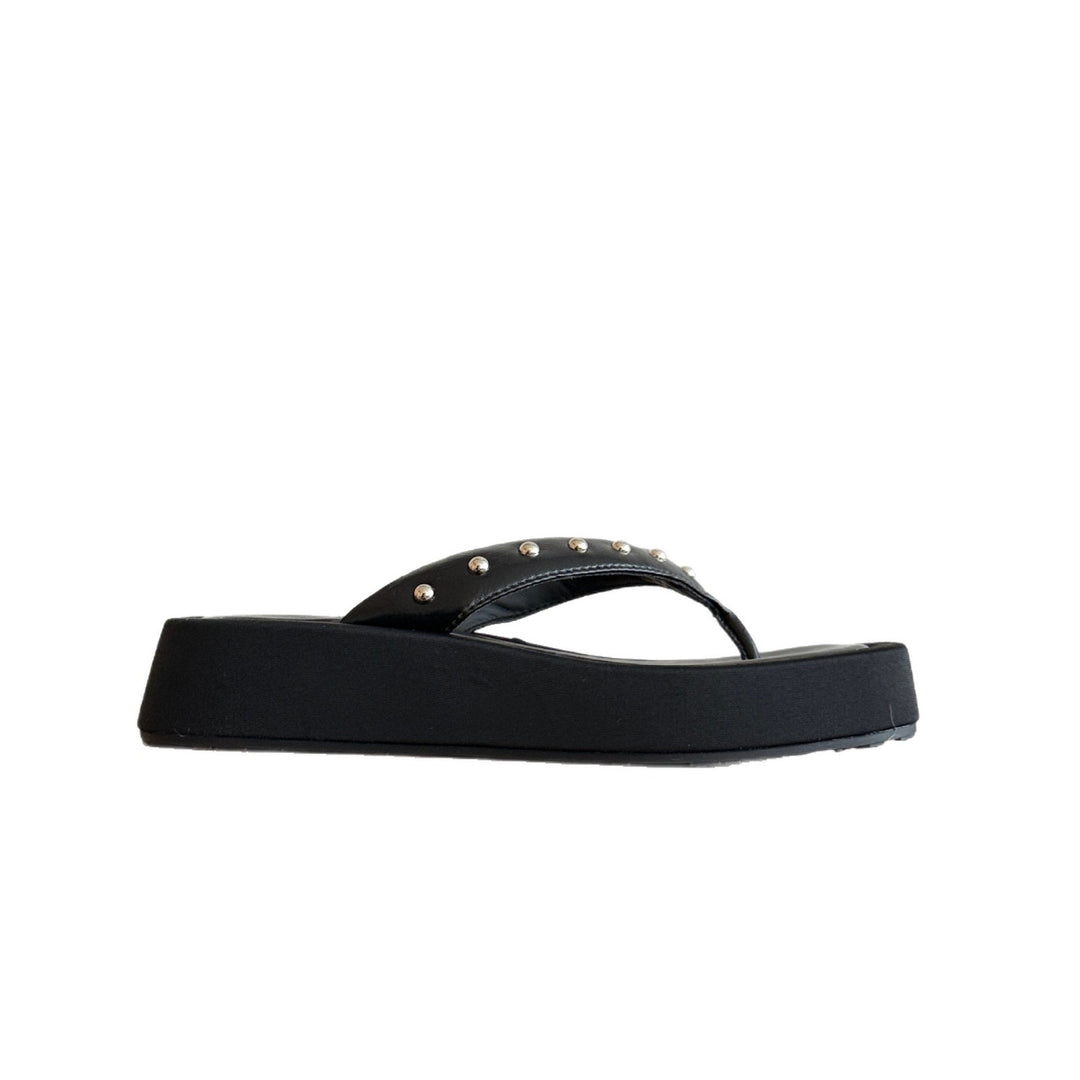 Damen modische Zehentrenner-Sandalen mit luxuriösem Nieten-Detail EB