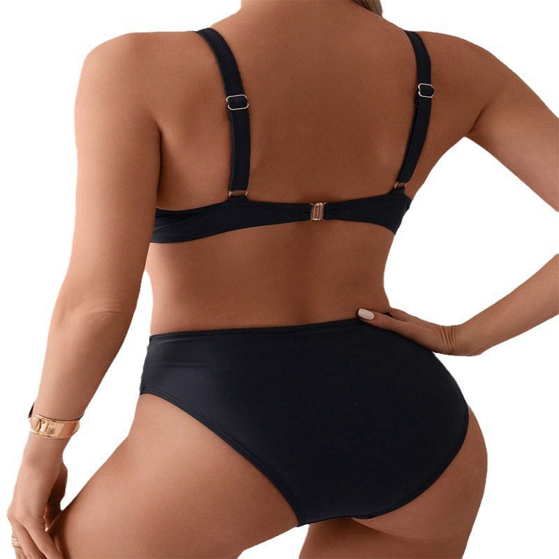 Damen Hochgeschnittener Bikini mit elegantem Design und modischen Akzenten EB