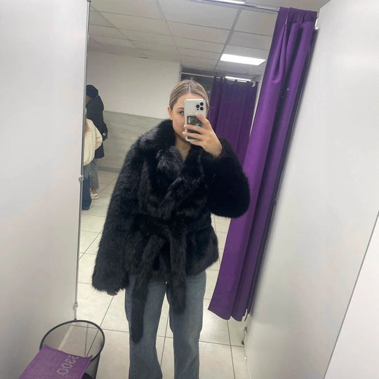 Damen Eleganter Trend-Faux-Fur-Bolero EB