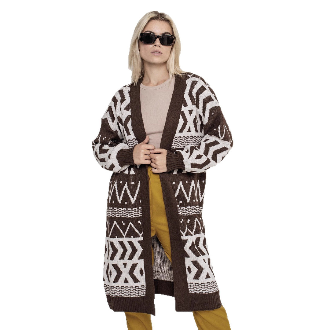 Damen Strickjacke mit kreativem Muster und lässigem Schnitt EB