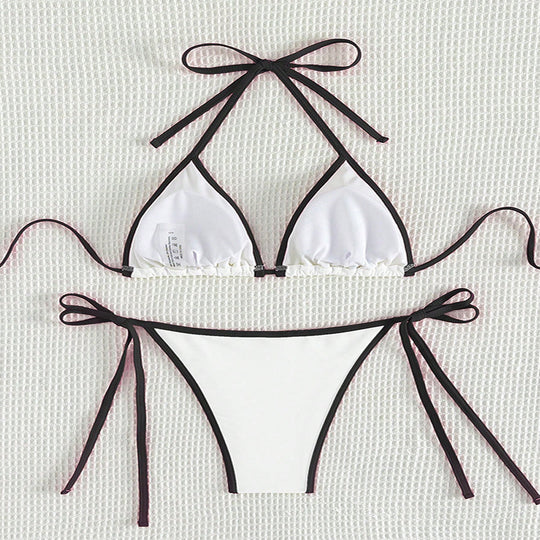 Damen Triangel-Bikini mit verstellbaren Bändern und nahtlosem Design EB