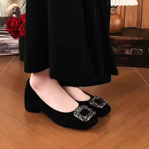 Damen elegante Ballerinas mit funkelndem Schließe-Detail EB