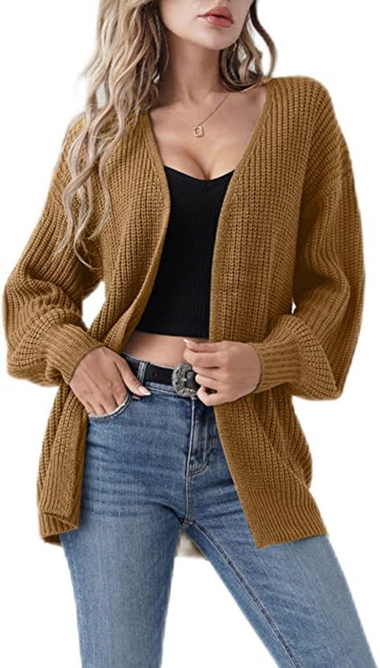 Damen Strickjacke mit offenen Kanten und luftiger Maschenstruktur EB