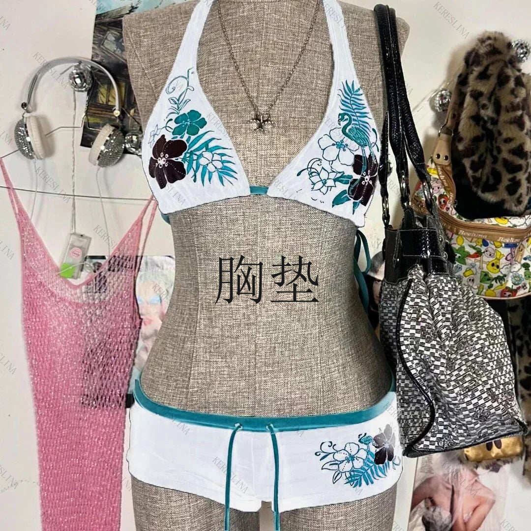 Damen-Bikini-Set mit floralem Design und verstellbaren Trägern EB