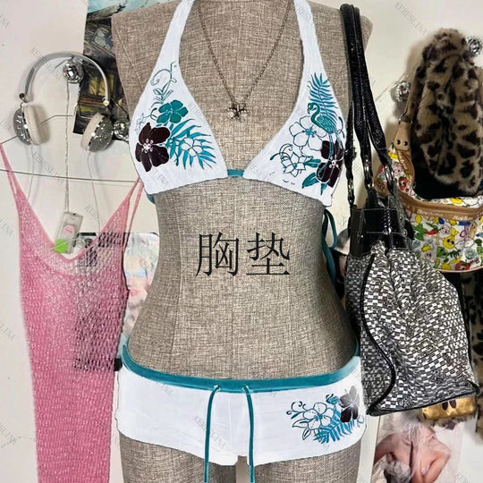 Damen-Bikini-Set mit floralem Design und verstellbaren Trägern EB