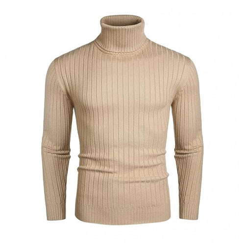 Herren modischer Rollkragenpullover mit feinem Rippenmuster EB