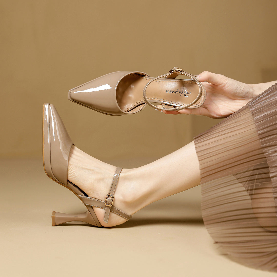 Damen Slingback-Pumps mit spitzem Design und dekorativem Riemen EB