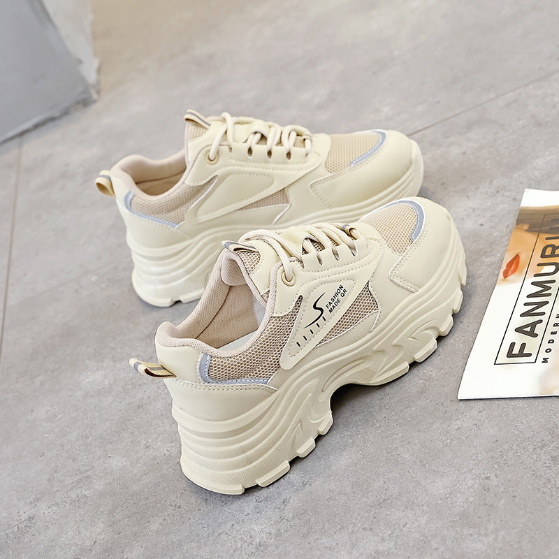 Damen Chunky Sneakers mit atmungsaktivem Obermaterial und stoßdämpfender Sohle EB