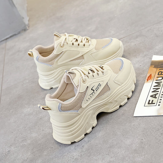 Damen Chunky Sneakers mit atmungsaktivem Obermaterial und stoßdämpfender Sohle EB