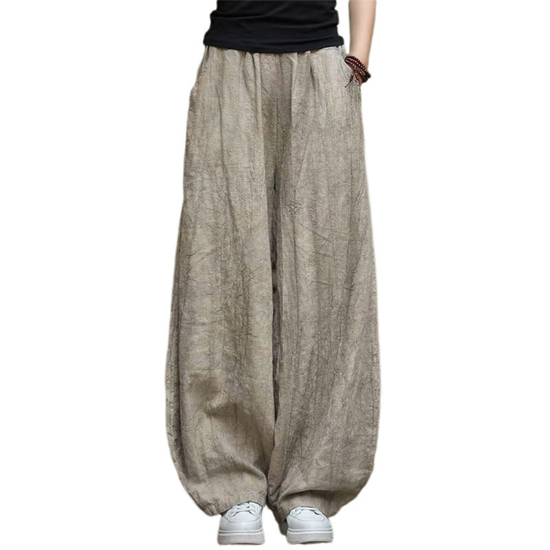 Damen weite Hose mit strukturierter Oberfläche EB
