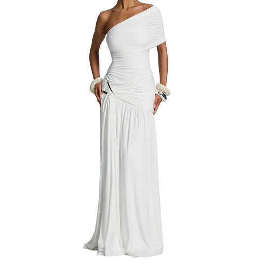 Damen Elegantes Wickelkleid mit asymmetrischem Schnitt und Rüschendetails EB