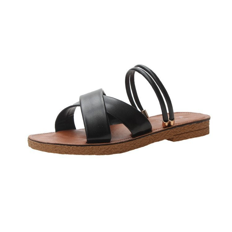 Damen komfortable und stilvolle Riemchensandalen mit geflochtenem Design EB