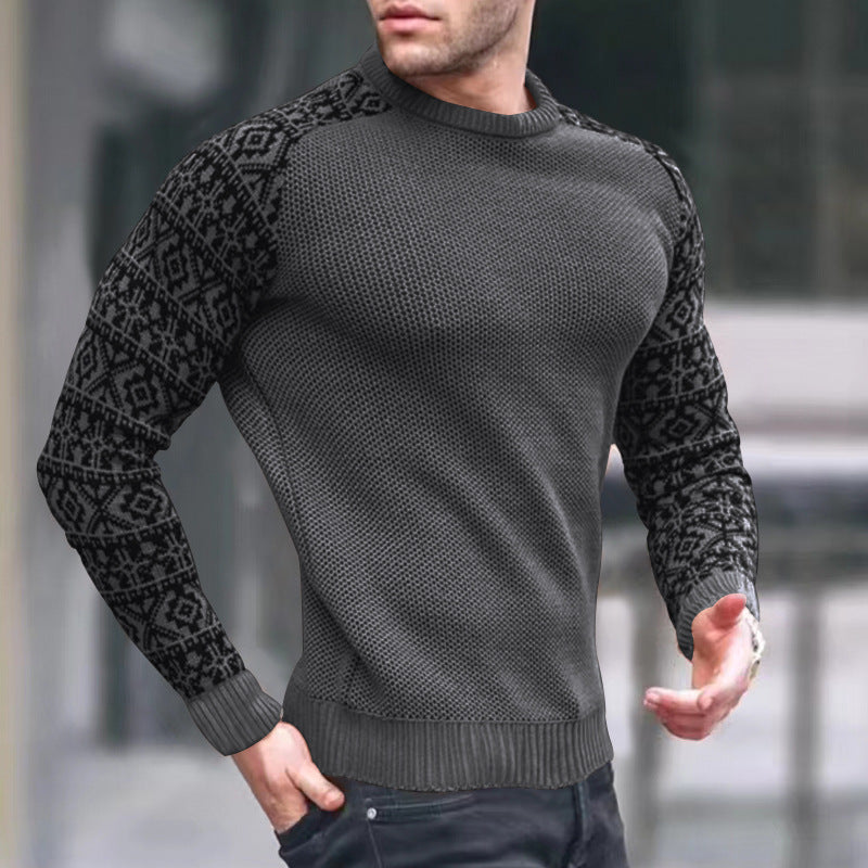Herren Strickpullover mit grafischem Muster und strukturiertem Design EB