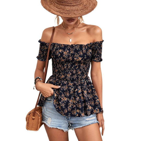 Damen Blumenshirt mit Peplum-Design EB