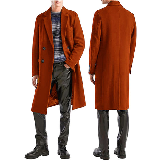 Herren eleganter Doppelreihiger Wollmantel EB