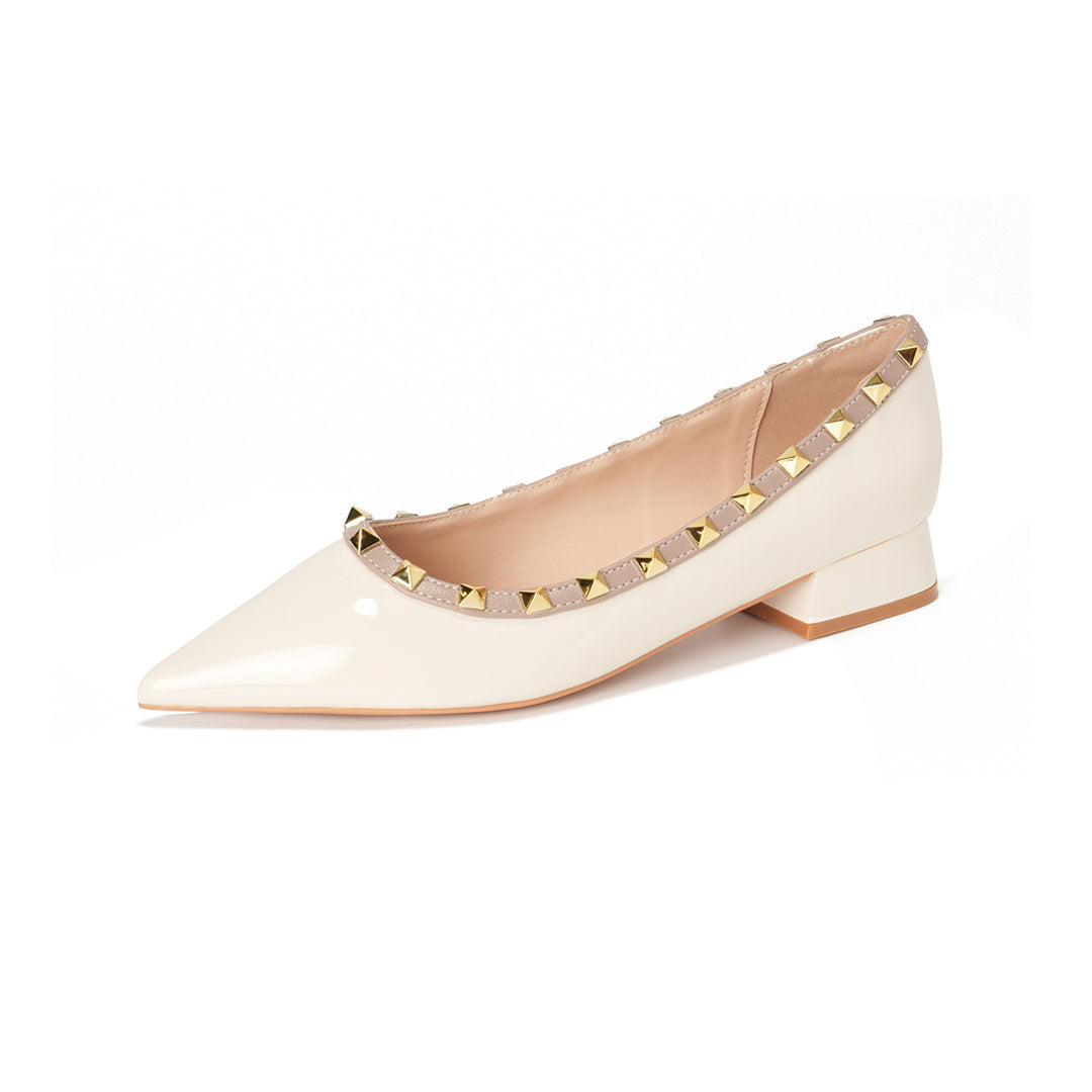 Damen Elegante Ballerinas mit modischer Schnallenverzierung und stabiler Fersenpartie EB