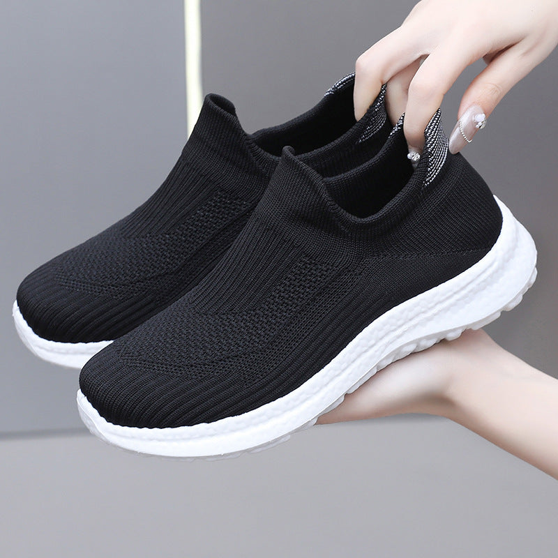 Damen Sportliche Slip-On Sneakers mit atmungsaktivem Obermaterial und weichem Fußbett EB