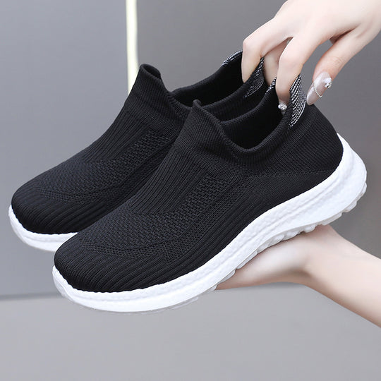 Damen Sportliche Slip-On Sneakers mit atmungsaktivem Obermaterial und weichem Fußbett EB