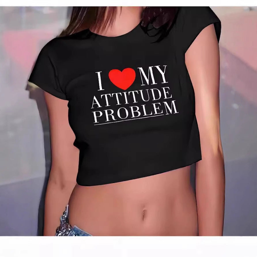 Damen Crop-T-Shirt im urbanen Grafikdesign EB
