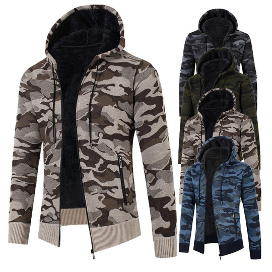 Herren modischer Kapuzensweater mit Karomuster EB