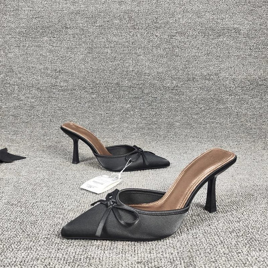 Damen Slingback High Heels mit zarter Schleifenverzierung EB
