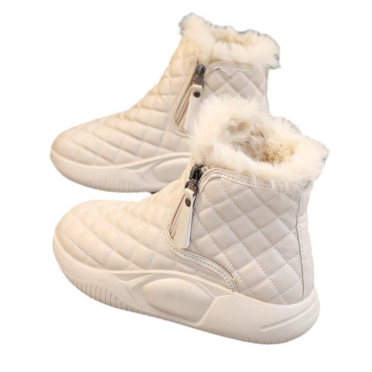 Damen modische Winter-Sneaker mit kuscheligem Innenfutter und praktischem Reißverschluss EB