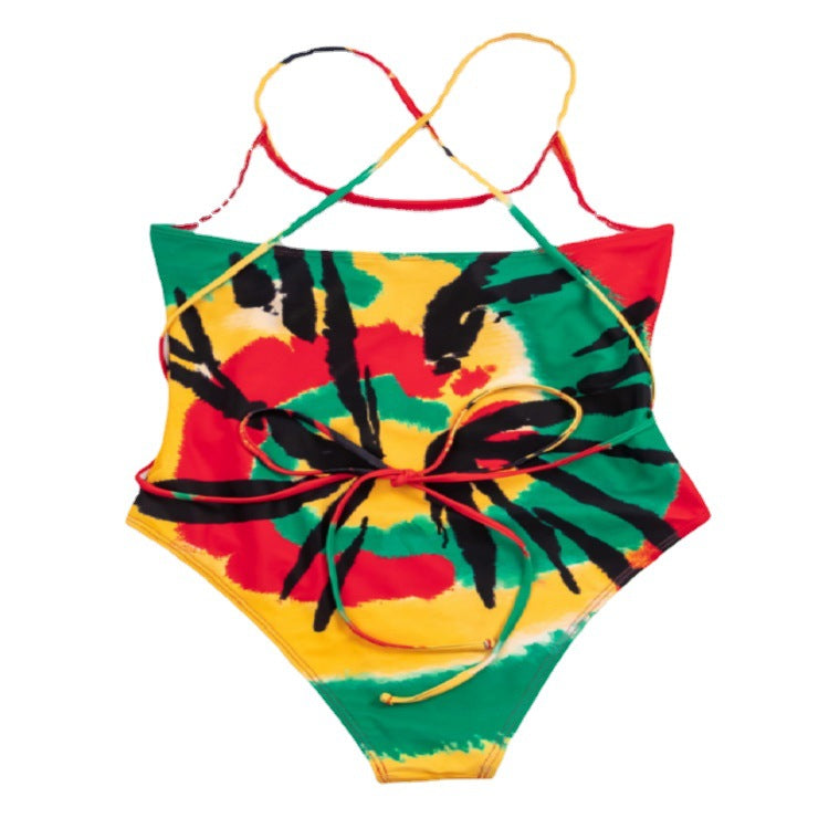 Damen Bunte Einteiler Badeanzug EB