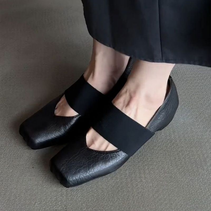 Damen moderne Slingback Ballerinas mit elastischem Riemendesign EB