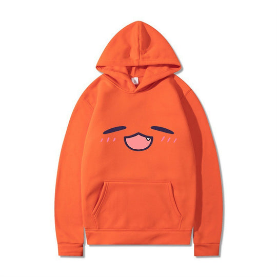 Damen Kapuzenpullover mit fröhlichem Cartoon-Gesicht und bequemer Passform EB